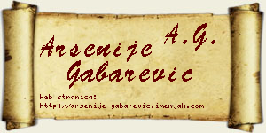 Arsenije Gabarević vizit kartica